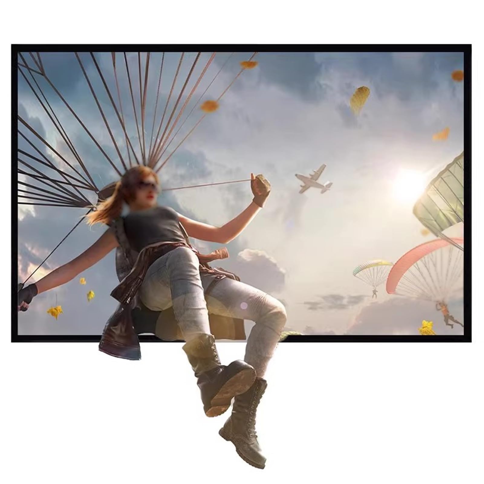 Schermo Cinematografico, Schermo di Proiezione Pieghevole Portatile HD 4K 16:9 da Esterni e Interni per Scuole, Cinema, Campeggio, Feste in Giardino(72inch/159x90cm)
