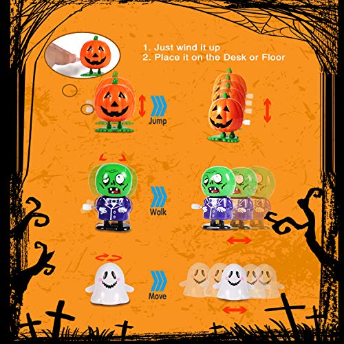 AMOSTING 18 Pack Halloween Decorations Toys for Kids,Boys&Girls Halloween Toys for Toddler, Wind-Up Toy Set Supply for Halloween Party Decorations,Birthdays Gifts,Goodie Bags for Kids&3 Years and Up
