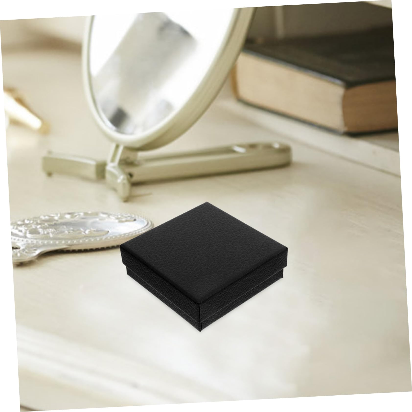 Schmuckkästchen Papier Litschi Maserung Schwarz 10 Stück Reise Schmuckbox Mit Schaumstoffpolster Für Ringe Halsketten Ohrringe Armbänder Aufbewahrung Geschenk