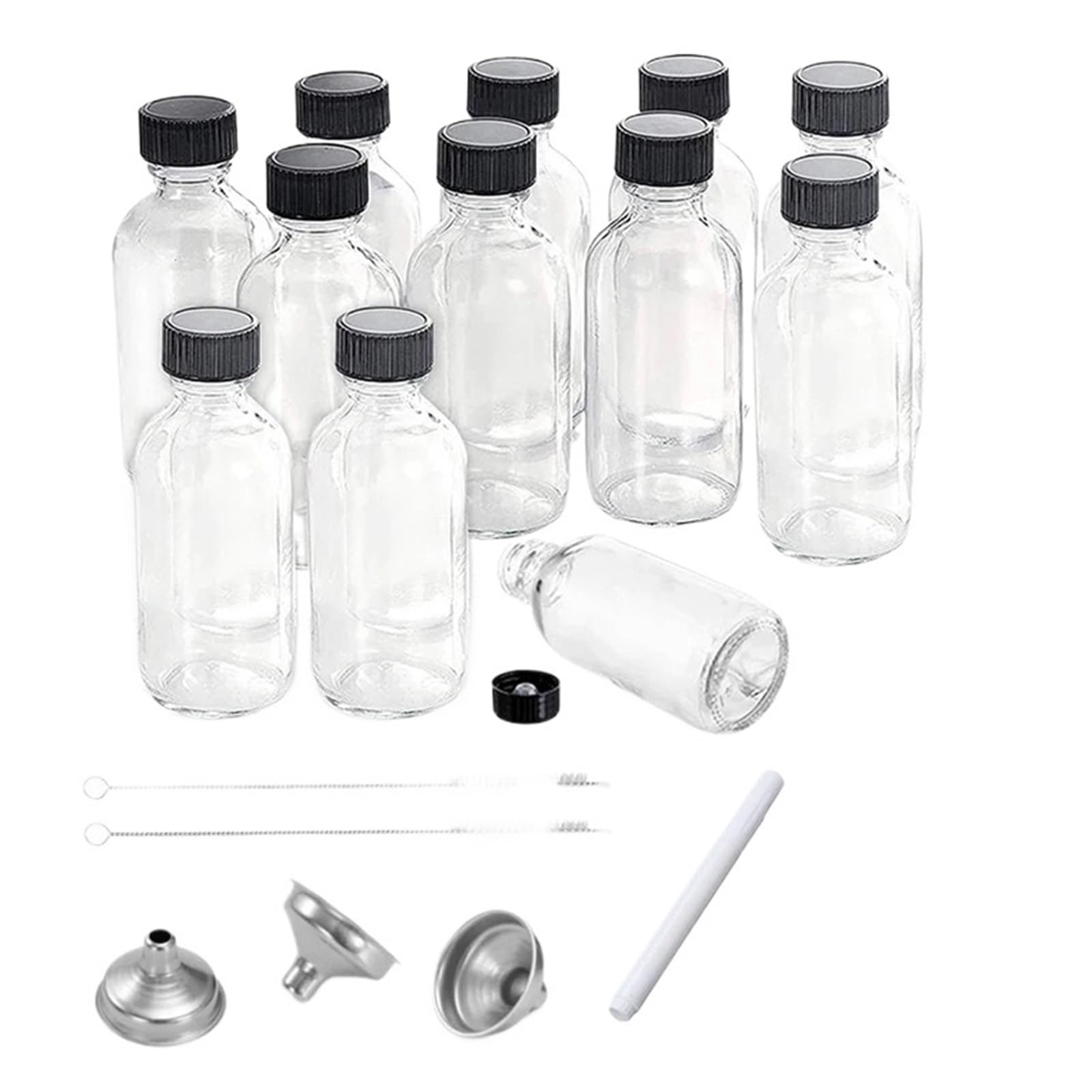 ZUXWUX Dropper dispensing bottle 12PCS 60ml Glass Bottles With Lids Clear Bottle/Vials/Containers For Juice Oils
