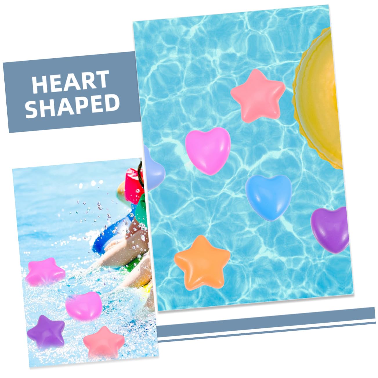 SUPVOX 80 Palline da Piscina a Forma di Stella e Cuore, 80 Pezzi in Pe Leggere per Piscine per Ragazzo Ragazza, Gioco Educativo per Riconoscere i Colori in Piscine e Feste
