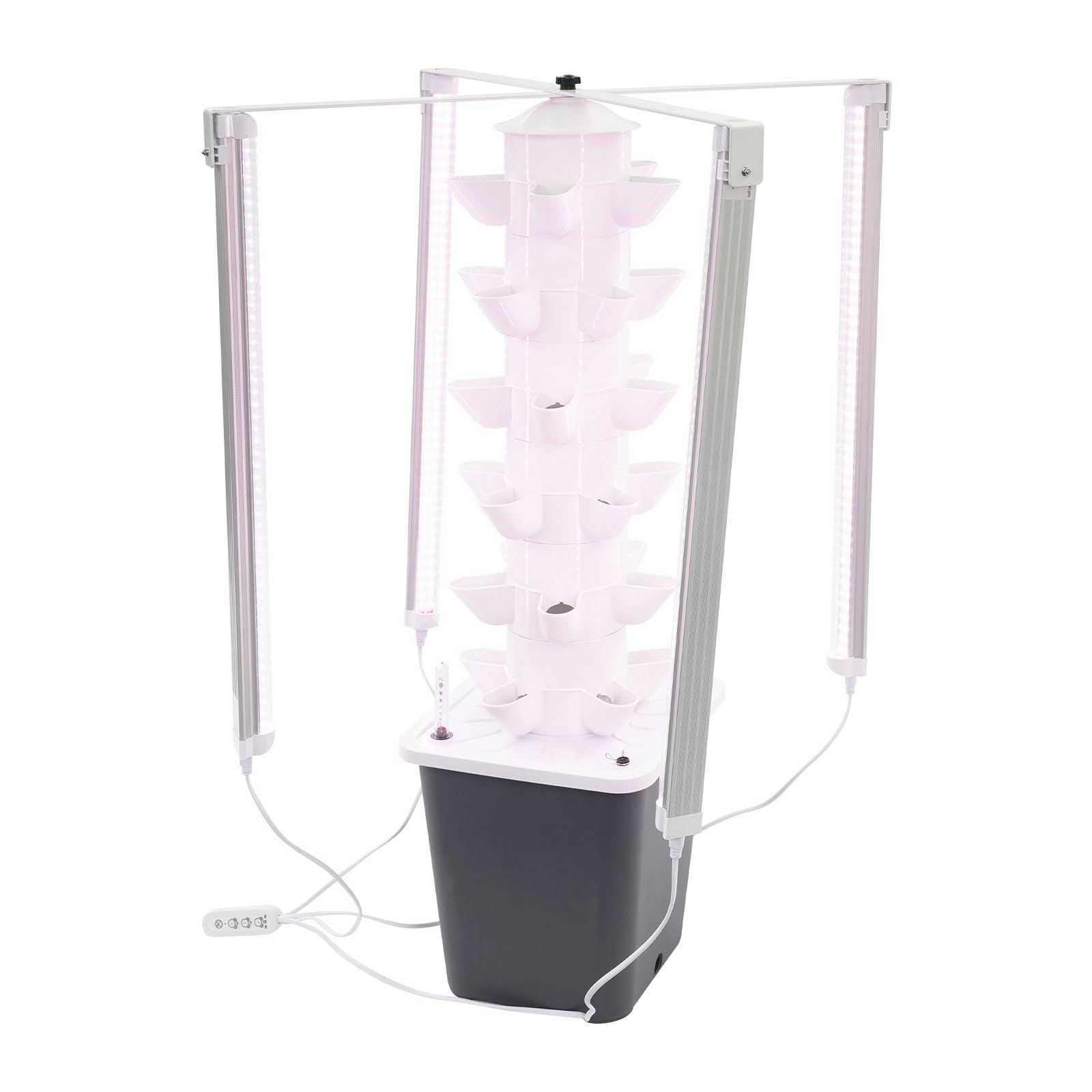 Tour Hydroponique 30 Plantes 6 Niveaux 4 LED Réservoir d'eau 10L