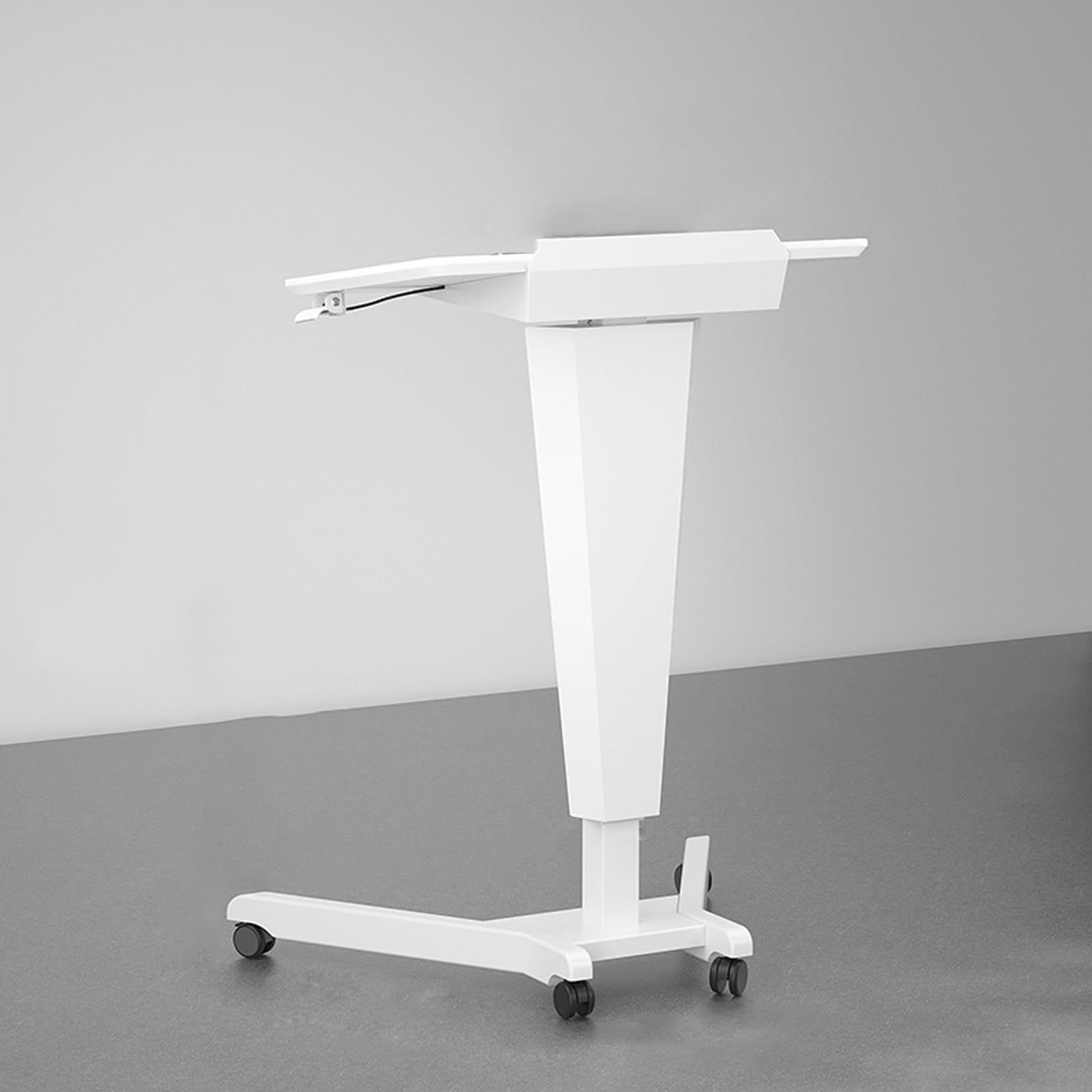 Générique Chaire d'église Portable et réglable avec roulettes, pupitre Mobile pour Ordinateur Portable, Surface inclinée et cloison, Station de Lecture surélevée pour Bureau, école et Maison - Blanc