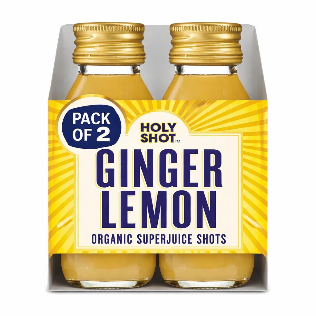 Holy Shot Ginger & Lemon Organic Superjuice Shot, Liquid, Glass Bottle, 60ml (Pack of 2)-image-14