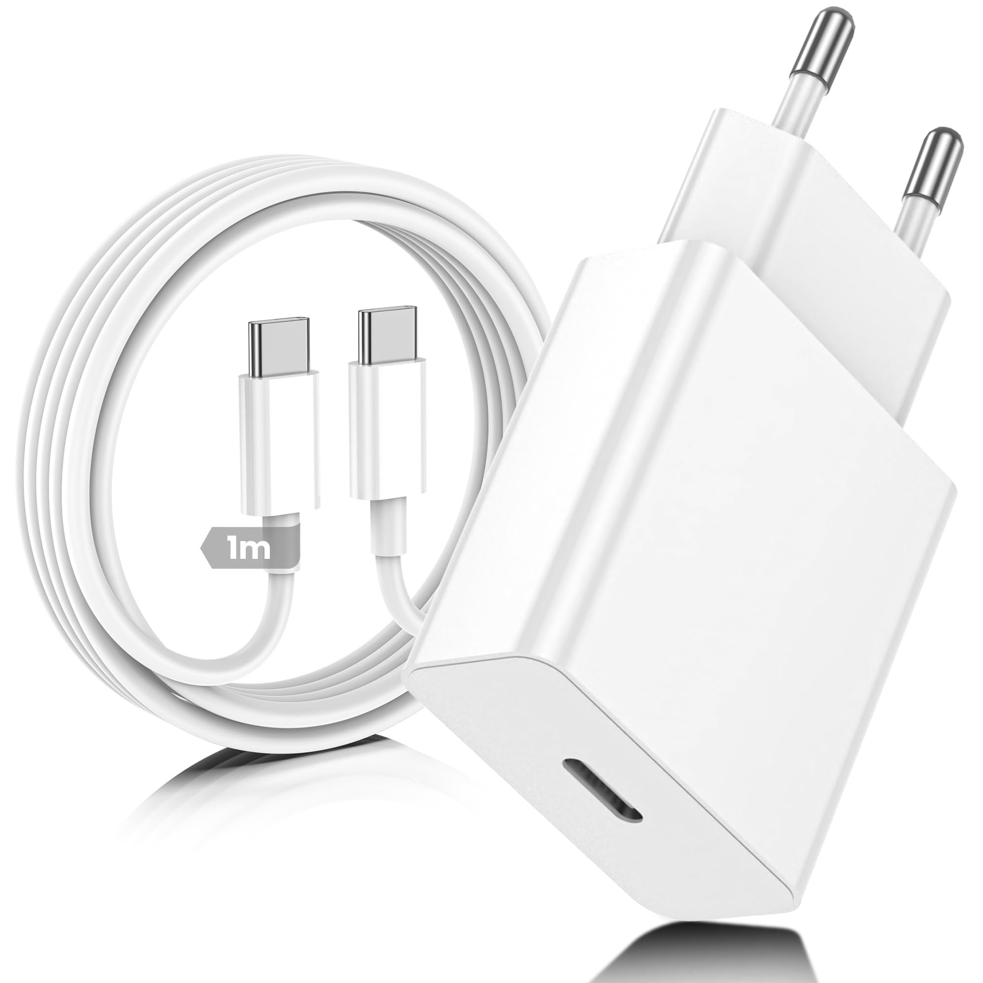 Caricatore USB C,USB-C a C da 1M,Caricabatterie Rapido Batterie di Per Apple iPhone 17/16/15/Plus/Air/Pro/Max,Per Galaxy S25/S24,Per iPad/Pro/Min,Tipo C Cavetto Ricarica Charger Adattatore