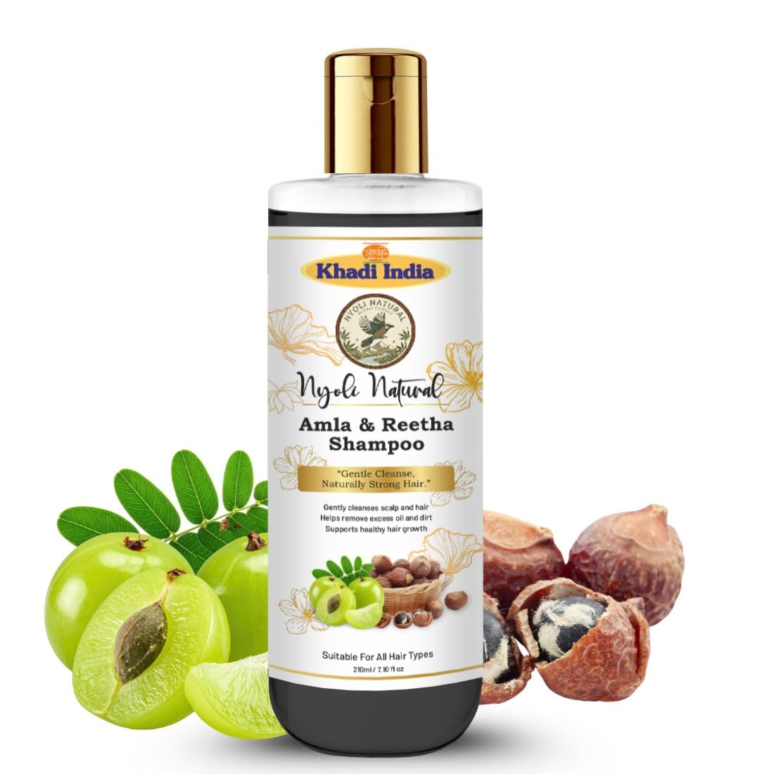 Amla Reetha Hair Shampoo for Hair Fall Control & Shine | Ayurvedic Herbal Shampoo for Strong, Healthy Hair | Gentle Cleansing, Scalp Nourishment & Hair Strength - 210ML-image-19