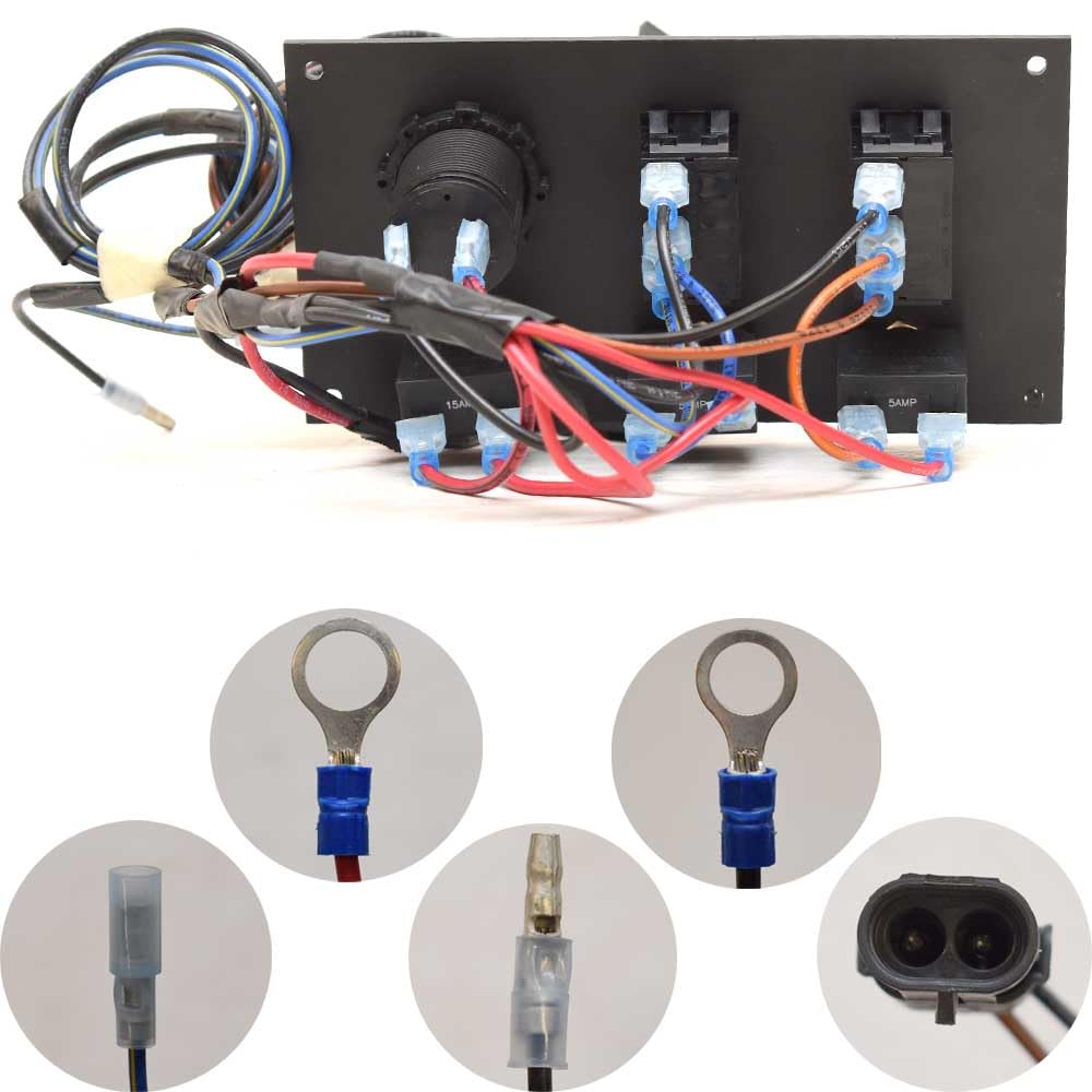 Lowe Boat Switch Panel 2076694 | 6 1/2 x 3 1/2 Inch 12V Black