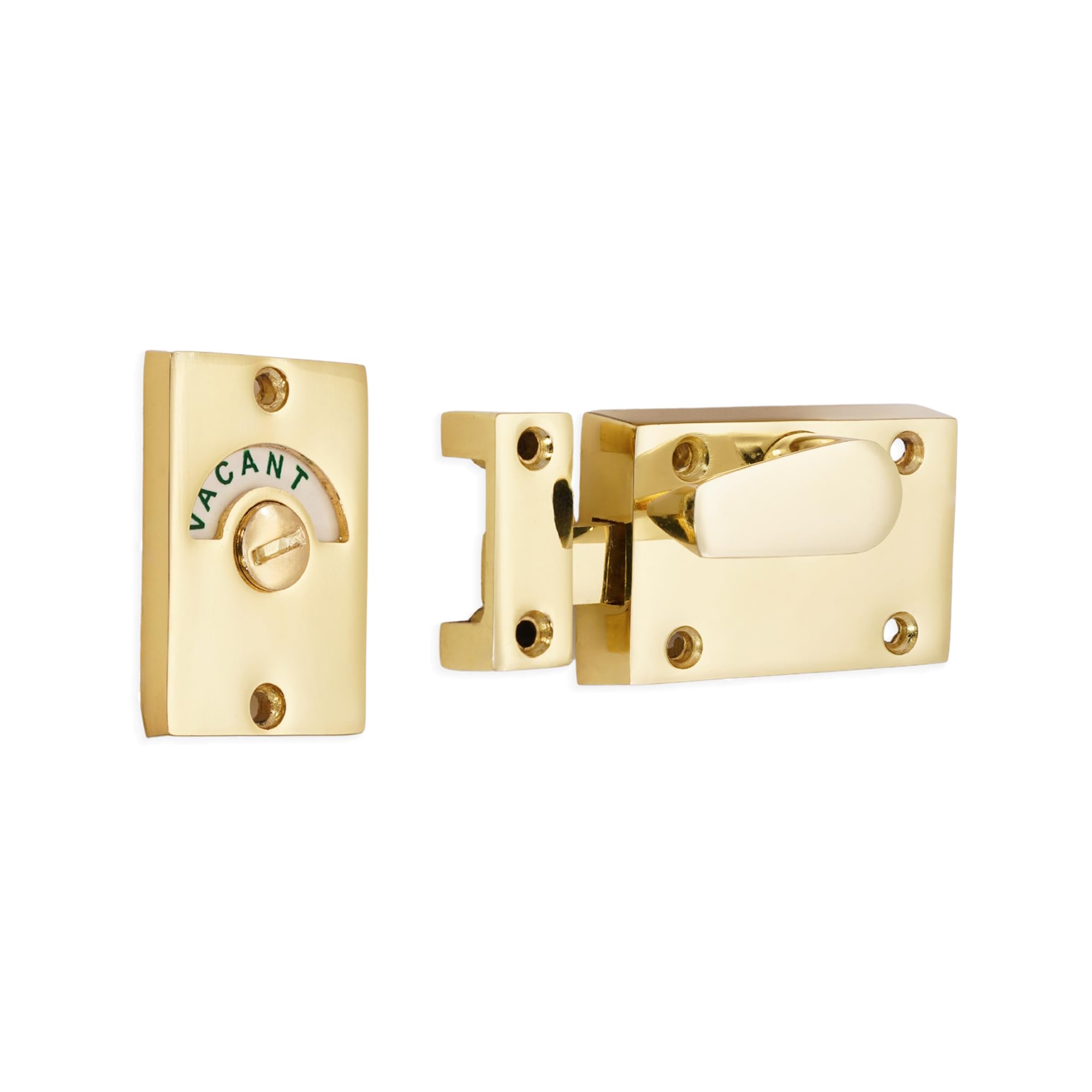 Infinity Decor Polished Brass Vacant & Engaged Indicator Bolt, Zinc Bathroom Privacy Toilet Door Latch Lock