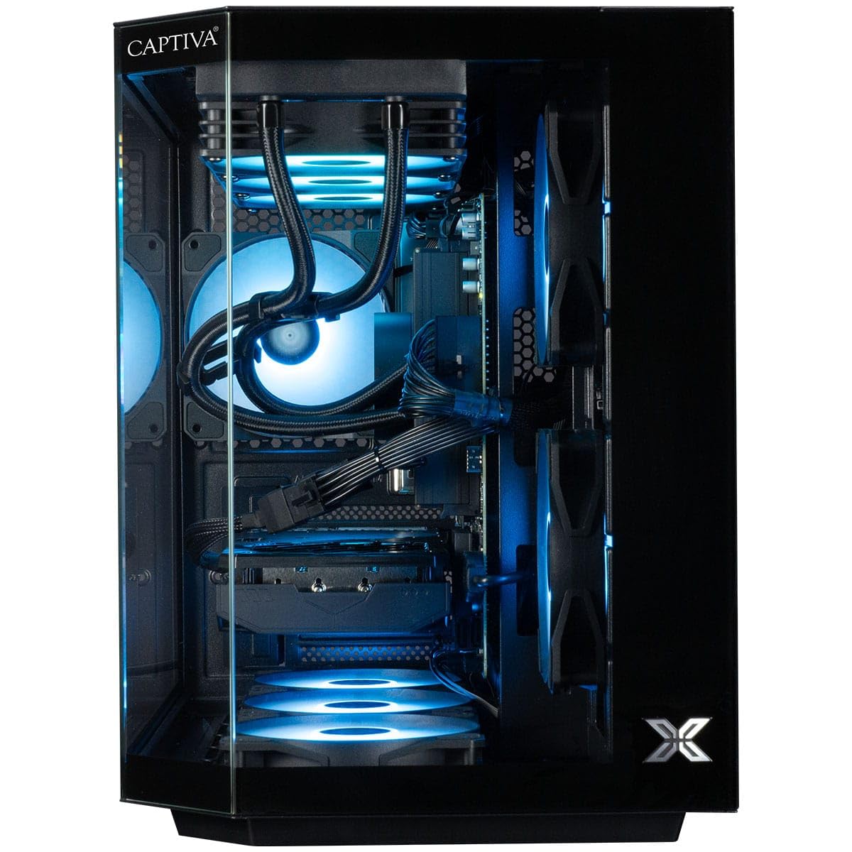 Captiva PC Highend Gaming R98-602 (Ryzen 7 7800X3D/RTX5070 12GB GDDR7/SSD 1TB/32GB/WLAN/Windows 11 Home 64-bit) (98602)
