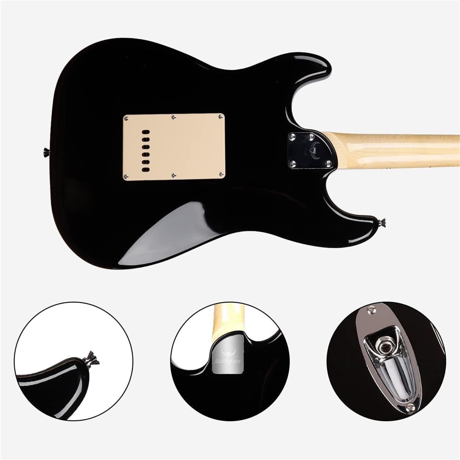 Gitara Elektryczna Czarny Zestaw Gitary Elektrycznej Dla Początkujących Pełnowymiarowy Sześciostrunowy Odpowiedni Miłośników Muzyki I