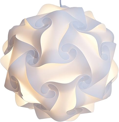 Pantalla de lámpara IQ de 20 pulgadas, juguete de bricolaje montado rompecabezas luces para decoración de habitación (blanco, XXL-20 pulgadas)