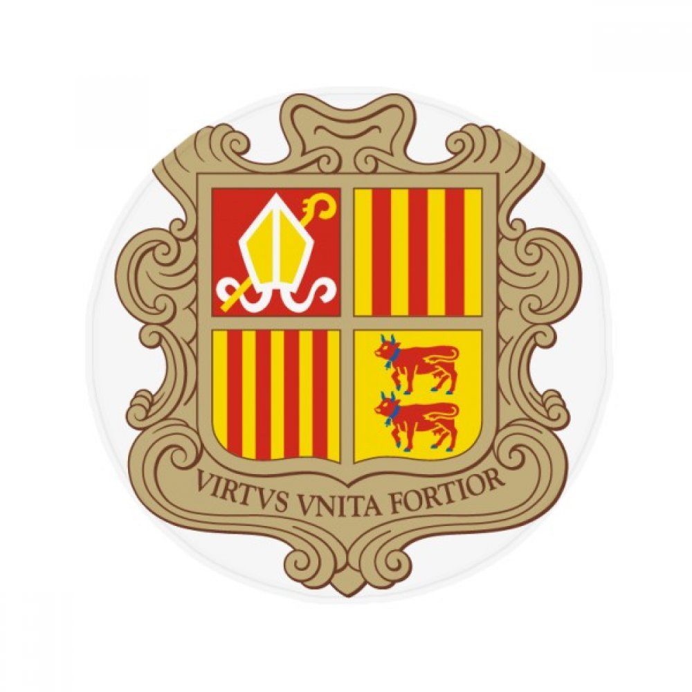 Tapis rond Andorre emblème national pour sol salon et cuisine 50cm