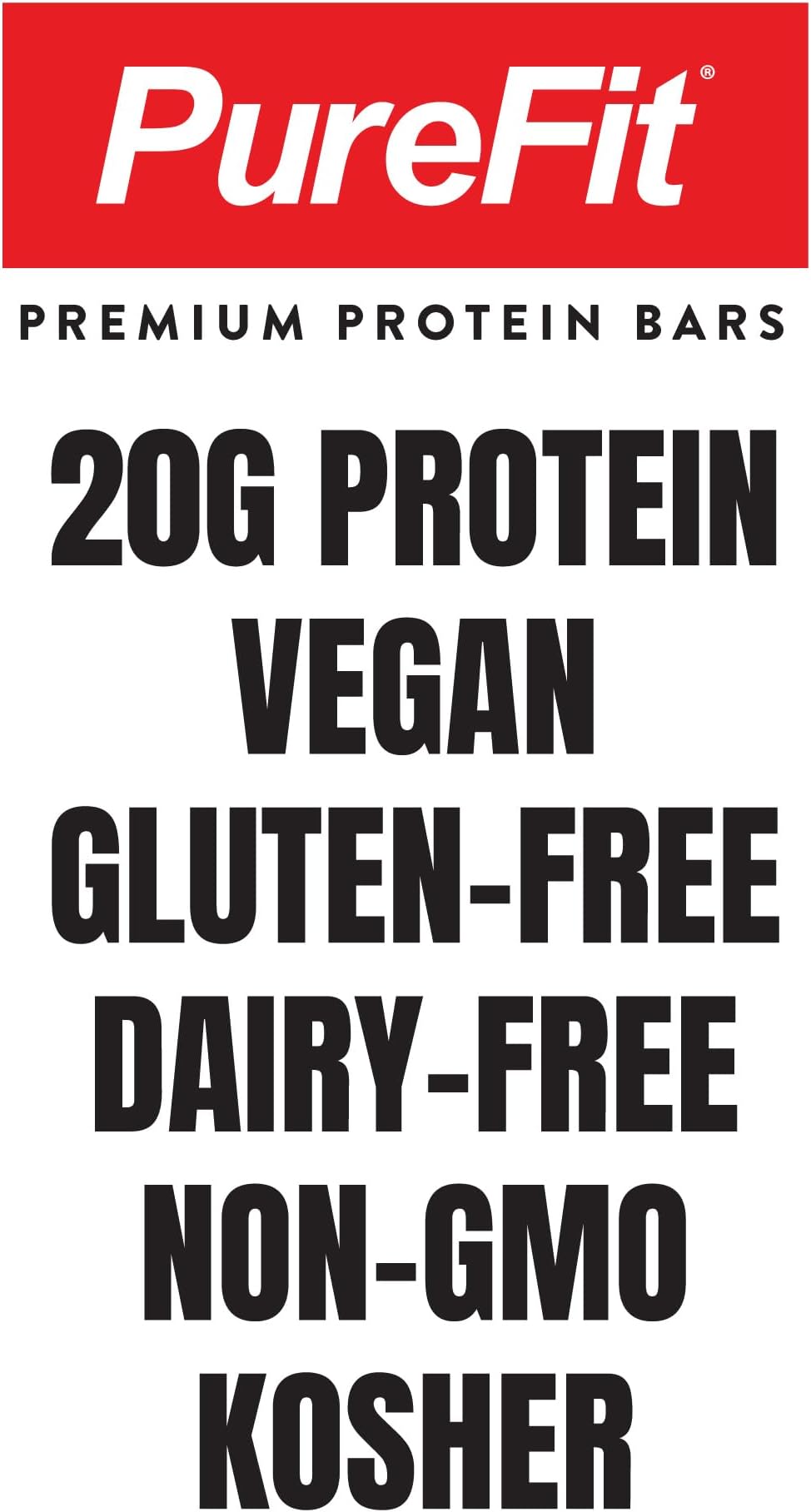 PureFit Vegan Protein Bars, 20g Plant Based Protein Bar, Sampler Variety Pack (6 Pack) - Gluten Free Protein Bars, Protien Bars