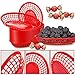 GothaBach 24 Pack Fast Food Baskets, Plastic Fast Food Restaurant Baskets, Bread Fry Baskets Serving Tray for Hot Dogs, Chicken, Burgers, Sandwiches, Fries(Red)