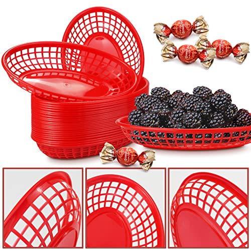 Cestas de comida rápida rojas lavables para evitar platos rotos 4