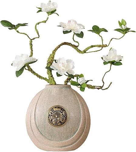 Ramos de flores artificiales decorativos para interiores, adorno de flores artificiales con jarrón, sala de estar, entrada, oficina, simulación,