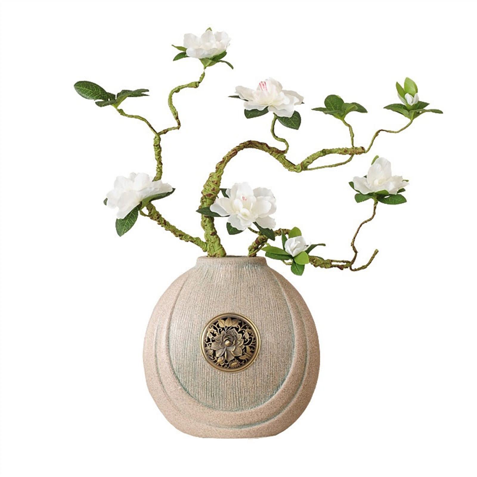 XDLEDMKIZ Artificial Flowers Indoor Indoor Decorative Artificial Flower Ornament with Vase Living Room Entrance Office Simulation Flower Decoration Artificial Flowers in