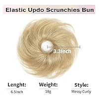 Vista 5 de isheeny Moño de Cabello Humano 100%, Moño Desordenado Pieza de Cabello Extensiones de Cabello Humano Real Moño de Cabello Rizado Natural Piezas
