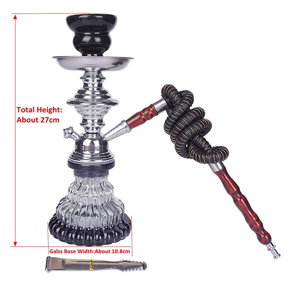 LJJ Cachimba Moderno Accesorios Completos para Shisha 1 Mangueras Diseño Vástago Carbón Pinzas para Carbón para Fiestas Casa