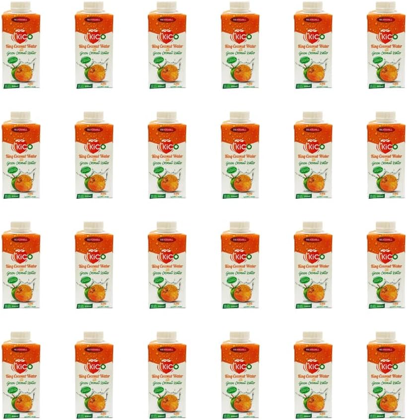Silvermill KiCO King Coconut Water 24X200ml – 100% Natural King Coconut Drink from Sri Lanka – Pure Hydration – Rich in Electrolytes, Potassium & Magnesium- Refreshing Tropical Beverage