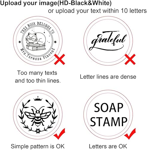 Miniatura 4 de CRASPIRE Sellos de jabón personalizados, sellos de jabón acrílicos hechos a mano, sello de jabón redondo personalizado con asa sello de estampado de