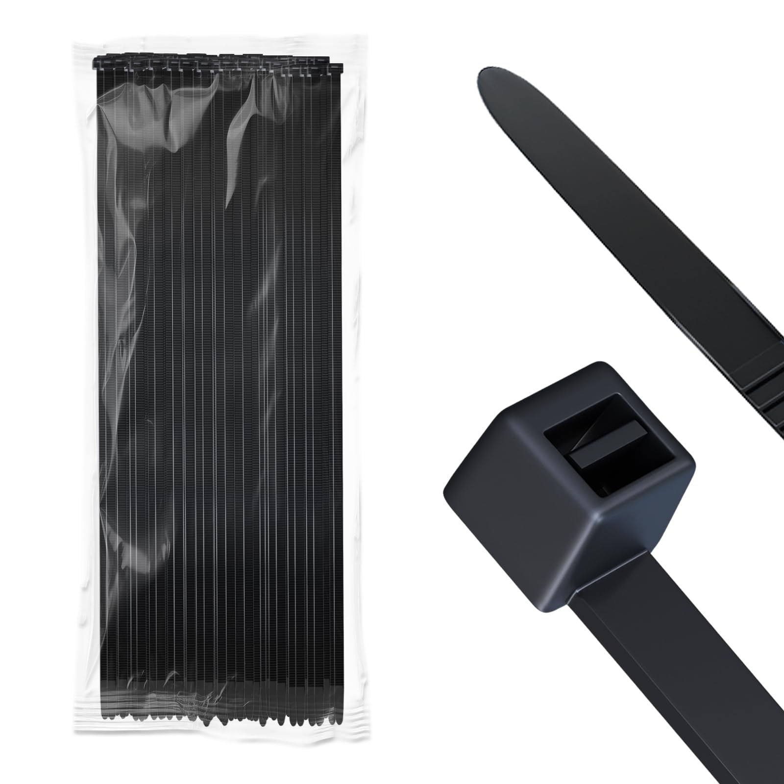 ZENIX Cable Ties, Black, 9 mm × 500 mm, Pack of 110: UV-Resistant, Extra-Long Cable Ties, Black. 80 kg Tensile Strength.Suitable for Indoor and Outdoor use, as Well as in the Home and Office.