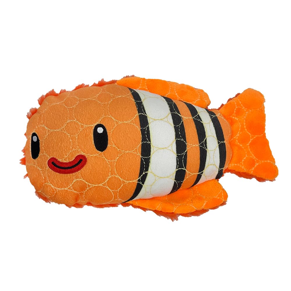 Bite Force Deep Sea - Langlebiges Plüschspielzeug für Hunde - Hundespielzeug mit Kevlar gefertigt, mehrlagig, Quietscher und verstärkten Nähten. Ideal für Starke Kauer (Clownfisch)
