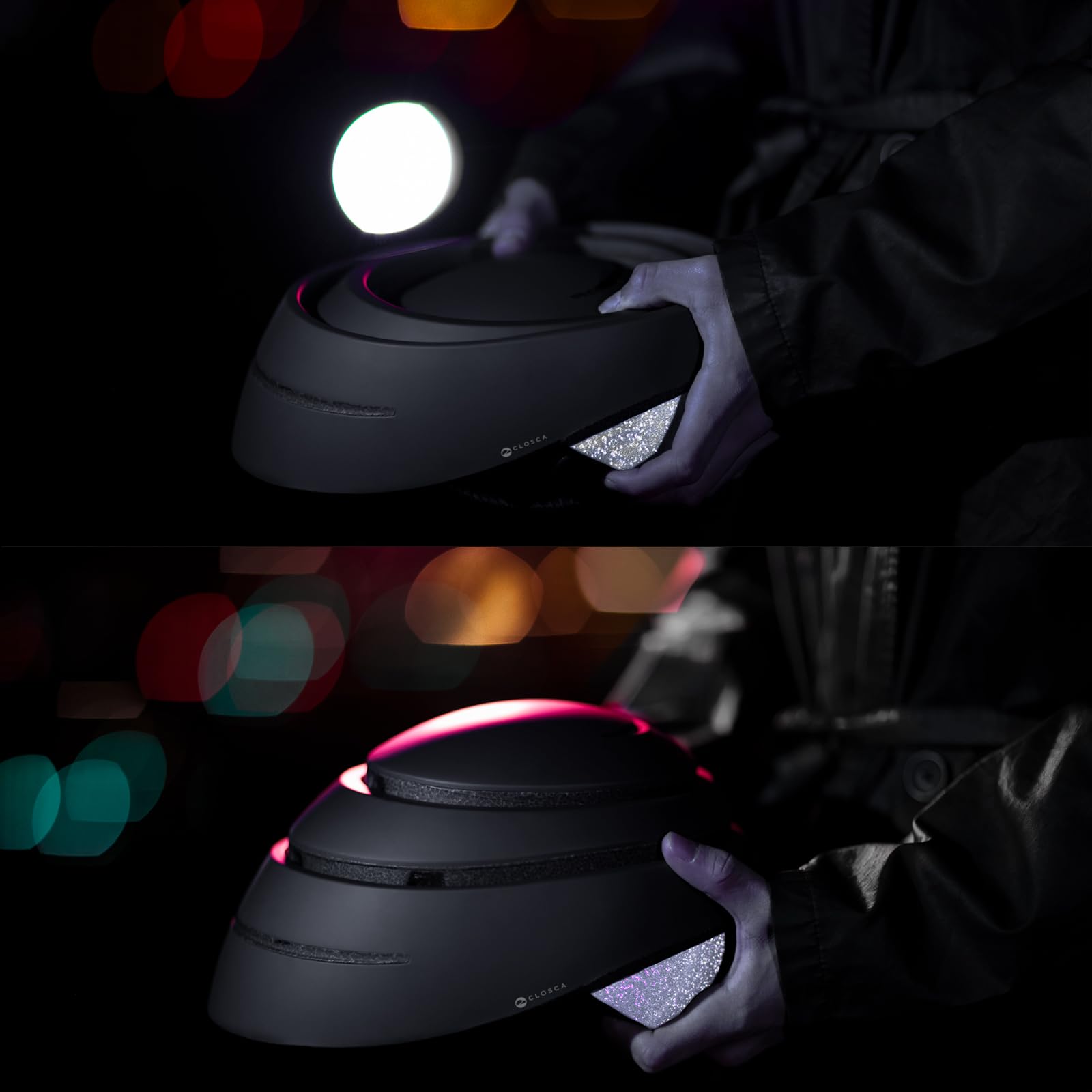 CLOSCA. Składany kask do roweru i hulajnogi elektrycznej, lekki, kompaktowy i certyfikowany, miejski design unisex dla mężczyzn i kobiet. Kask rowerowy dla dorosłych do jazdy na rowerze i dojazdów do