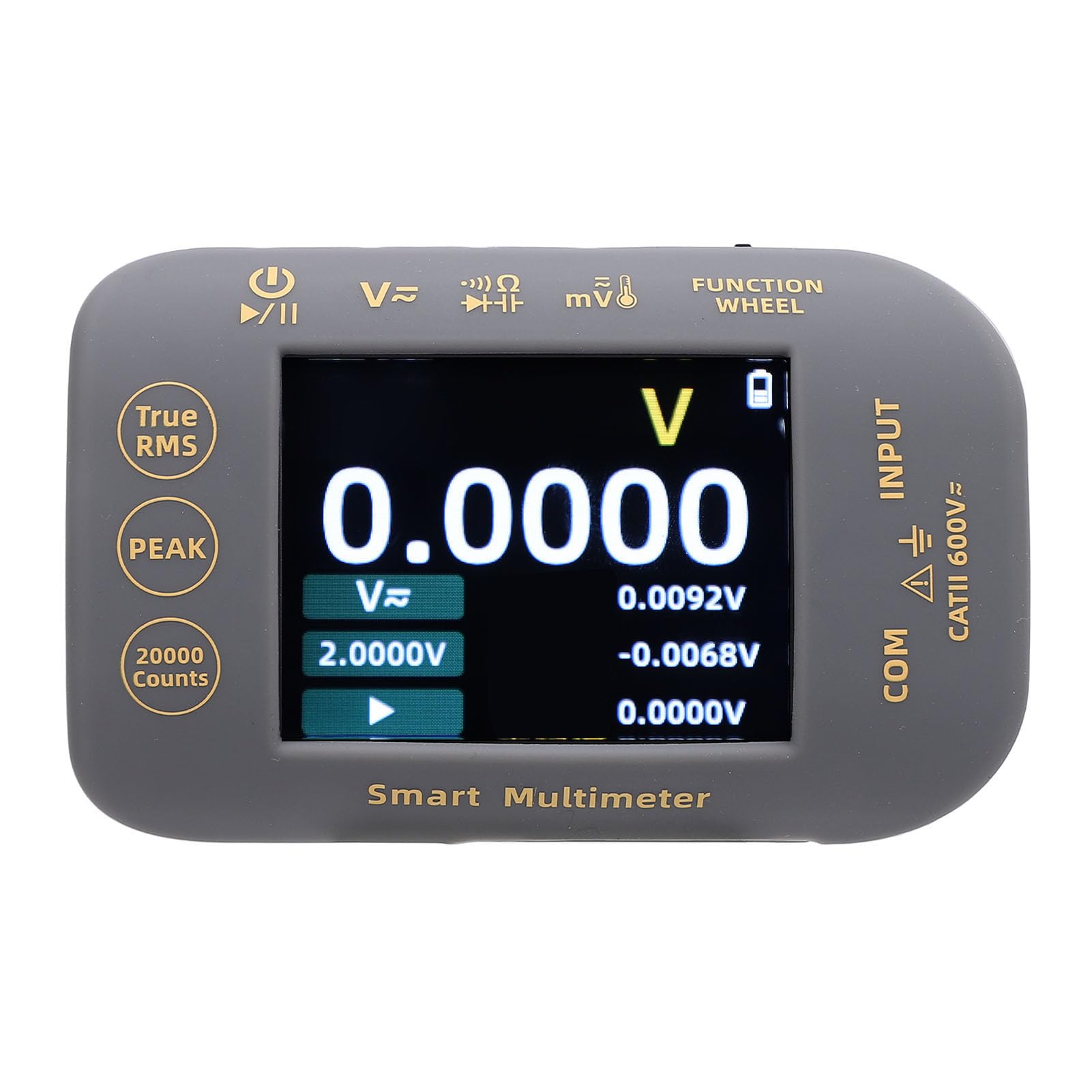 Multimetro Digitale Fotovoltaico, 20000 Conteggi True RMS Ad Alta Risoluzione con Schermo LCD a Colori da 2,8 Pollici e Batteria Ricaricabile, Tester Multimetro, Misuratore di Tensione per