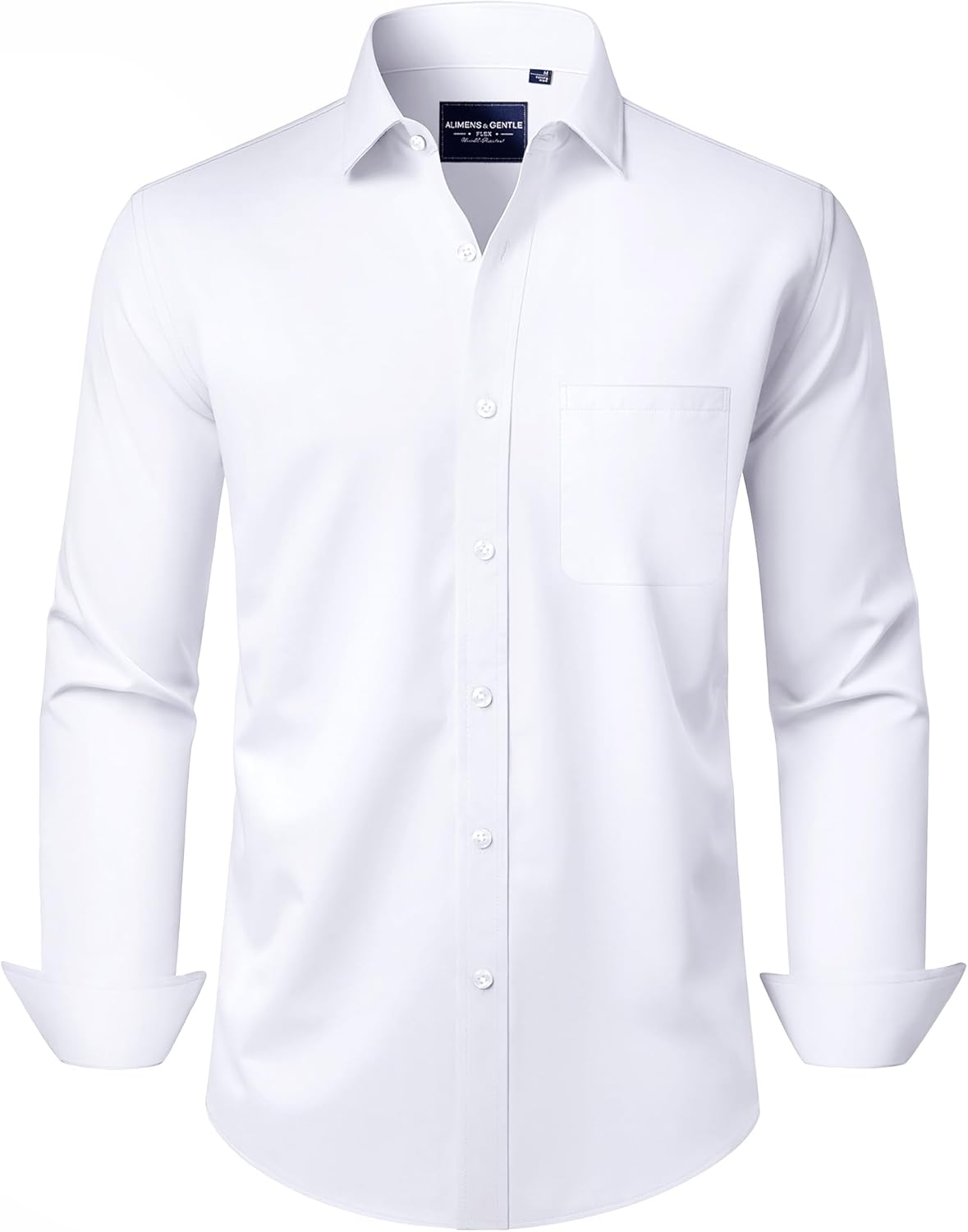 Alimens & Gentle Men’s Dress Shirts Long Sleeve Wrinkle-Free Stretch Shirts Solid Formal Button Down Shirt with Pocket Alimens & Gentle Men’s Dress Shirts Long Sleeve Wrinkle-Free Stretch Shirts Solid Formal Button Down Shirt with Pocket