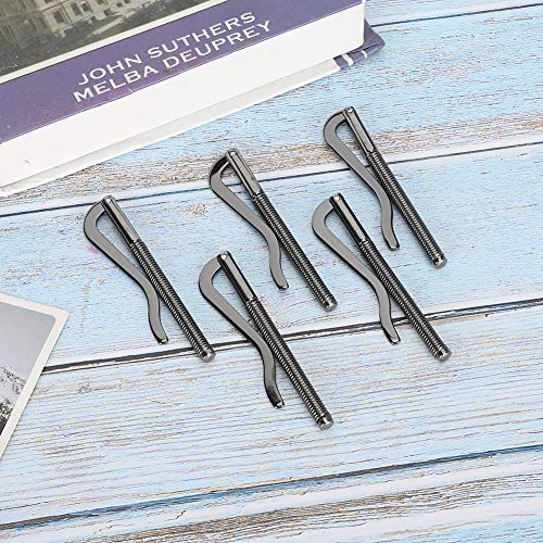 TOPINCN 5Pcs Money Clips, Cash Clamps, Bill Fasteners, Business Card Holder, Electroplated Steel Spring Pinchers with Golden Bronze Black Options for Leather Wallet Cash Check (Black)2