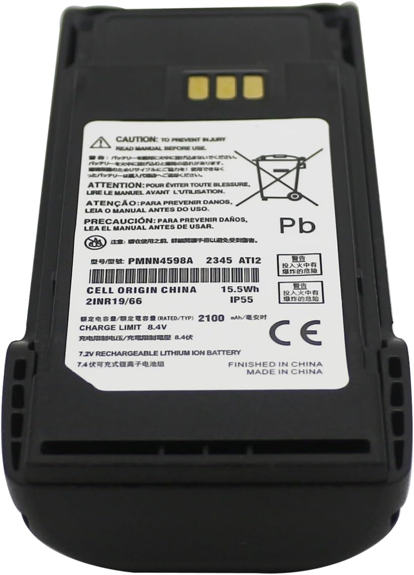 (2 Pack) 7.4v PMNN4598 PMNN4598A Battery PMNN4600 PMNN4600A Compatible for Motorola Battery PMNN4598A Motorola R2 Series Radio Battery Replacement and Belt Clip - Image 4