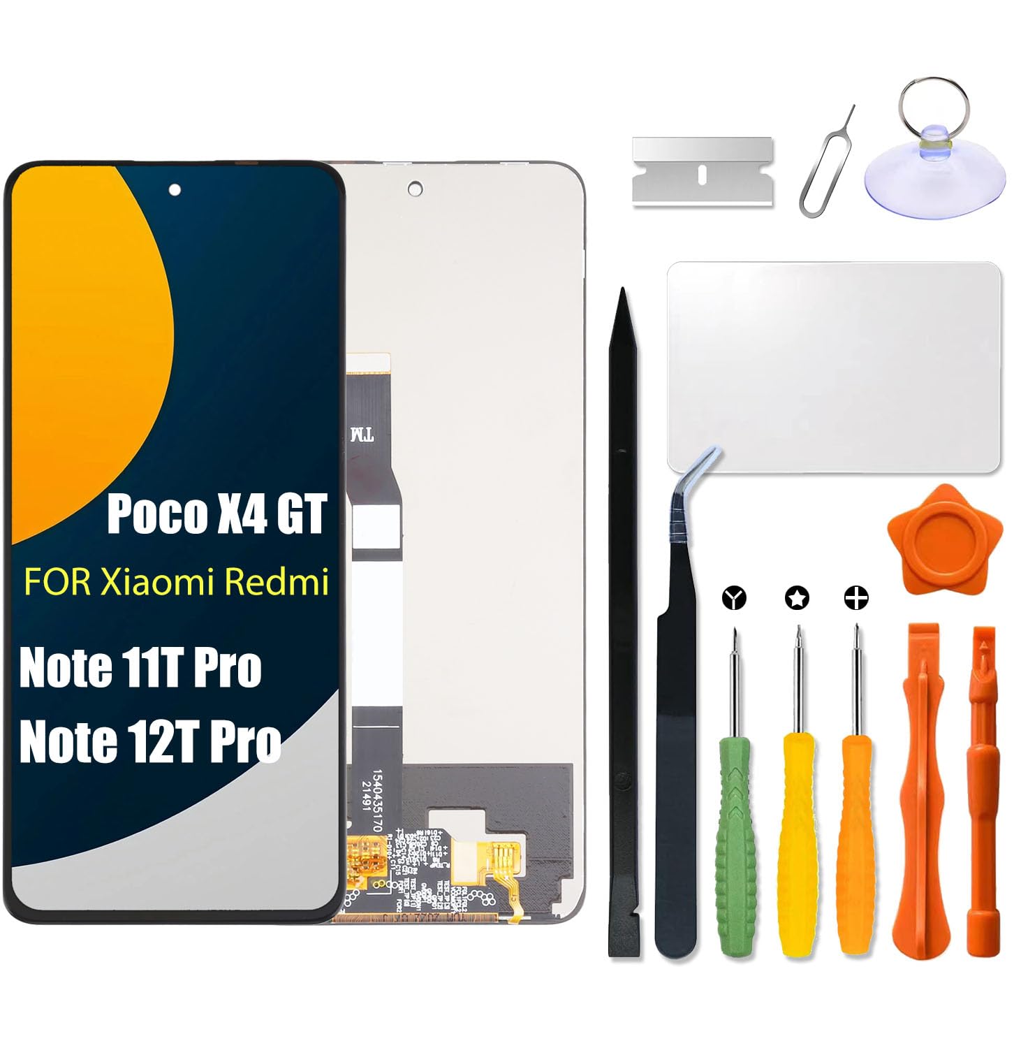 Écran de rechange pour Xiaomi Redmi Note 11T Pro | Poco X4 GT | Note 12T Pro, 22041216C, 23054RA19C, 22041216G, 22041216UG, LCD tactile, numériseur, avec kit de réparation