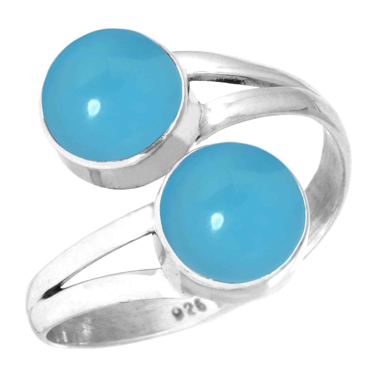 Jeweloporium925 Sterling Silver Handmade Ring for Women 8 MM Round Gemstone Statement Jewelry for Gift (99101_R)