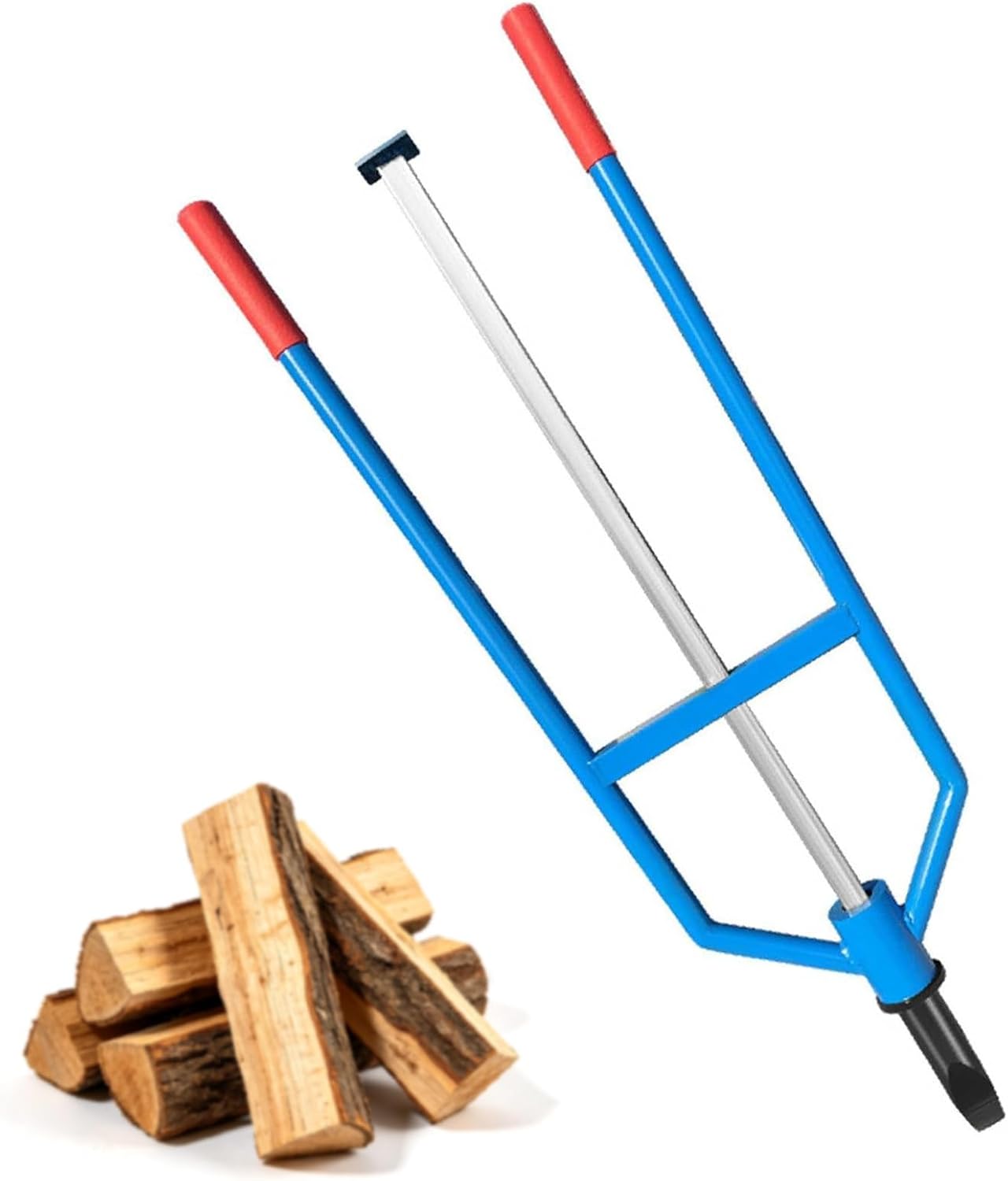 Inertial Handheld Log Splitter, Handheld Firewood Splitting Tool with 3 x 18 cm Manganese Steel Blade, Inertial Slide Hammer Design, Stable Anti Slip Grip, for Camping/Farm/Home Use