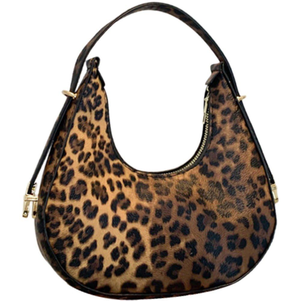 Sanfly Women Underarm Handbag Shoulder Bag with Cow Print Zebra Print Leopard Print Personalized Pu Leather Handbag for Daily Use