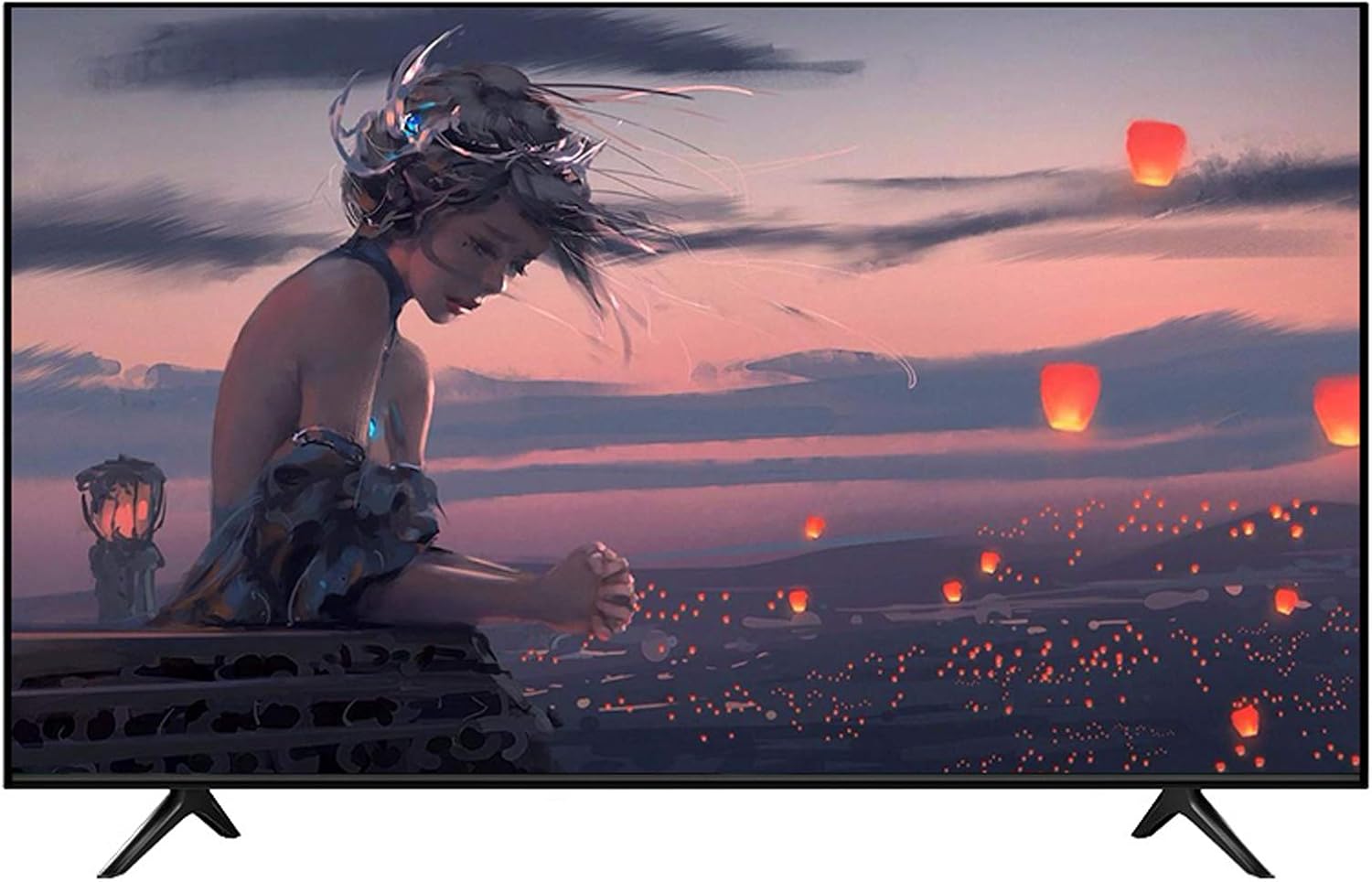 Ultra HD LED TV 4K Smart WiFi Network TV with HDMI USB SD and AC/DC Input LCD LED Flat-Screen TV 55 inch (Smart Version 55 inch)