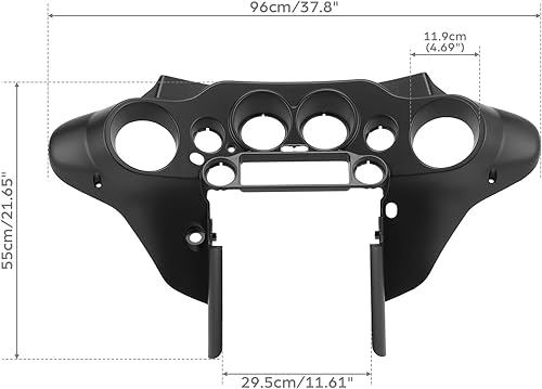 Miniatura 2 de TCT-MT - Funda para panel de mandos de motocicleta, color negro, alas de murciélago, panel de 8 pulgadas