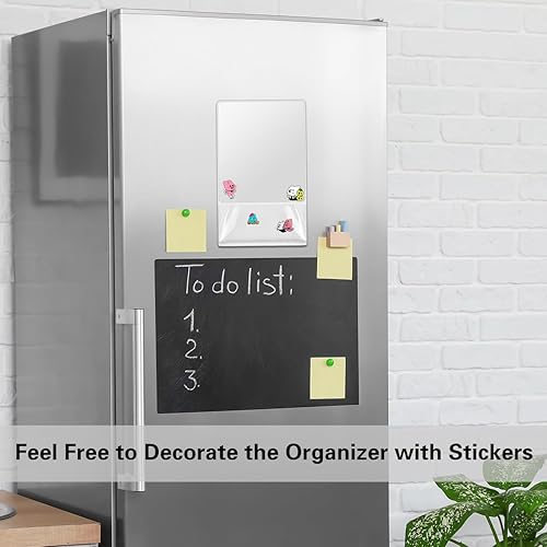 Miniatura 2 de JIKIOU Paquete de 2 espejos magnéticos para casillero con soporte, pequeño espejo de cristal real con bolsa organizadora para armario escolar,