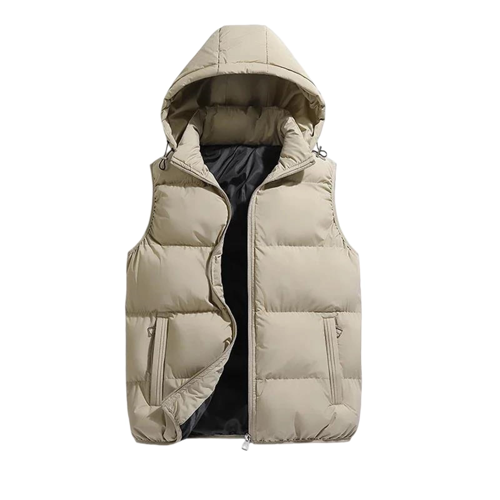 Gilet en coton épais matelassé sans manches veste chaude décontractée automne hiver
