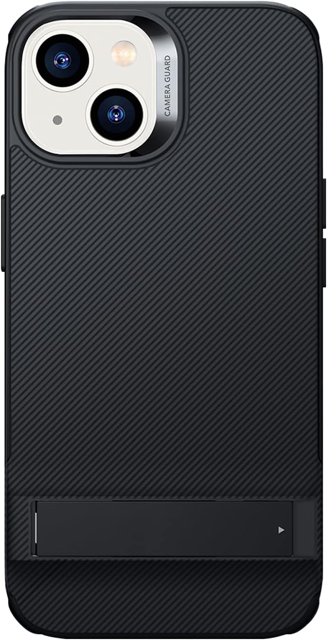 SaharaCase Airshield Boost Case for iPhone 13 & 14 6.1-inch Display (2022) [Shockproof Bumper] Rugged Protection Integrated Kickstand Anti-Slip Grip Slim Fit - Black