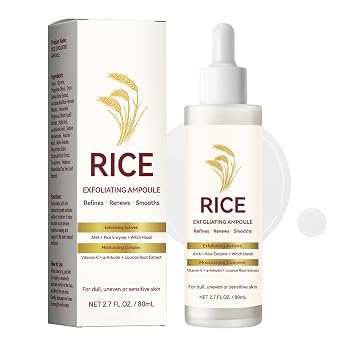 Peel Shot Glow White Rice Peeling Ampoule, Removes Dead Skin Cells, Minimizes Pores, Gentle Exfoliating Face Scrub, Deeply Hydrating & Soothing, For All Skin Types, 2.7 fl oz