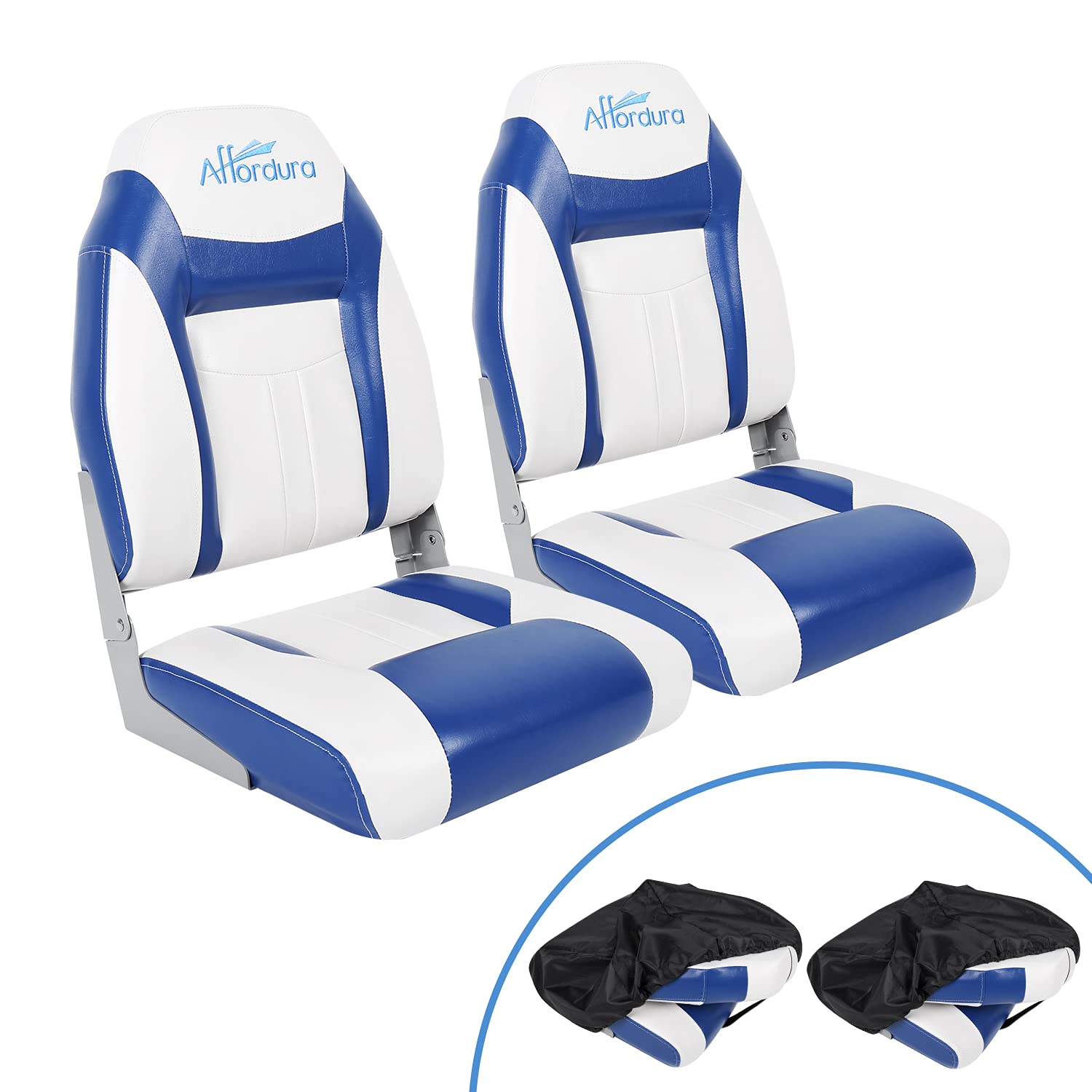 Buy Affordura Boat Seat for Boats with 2 Storage Bags High Back Folding Boat Seat Boat Fold Down