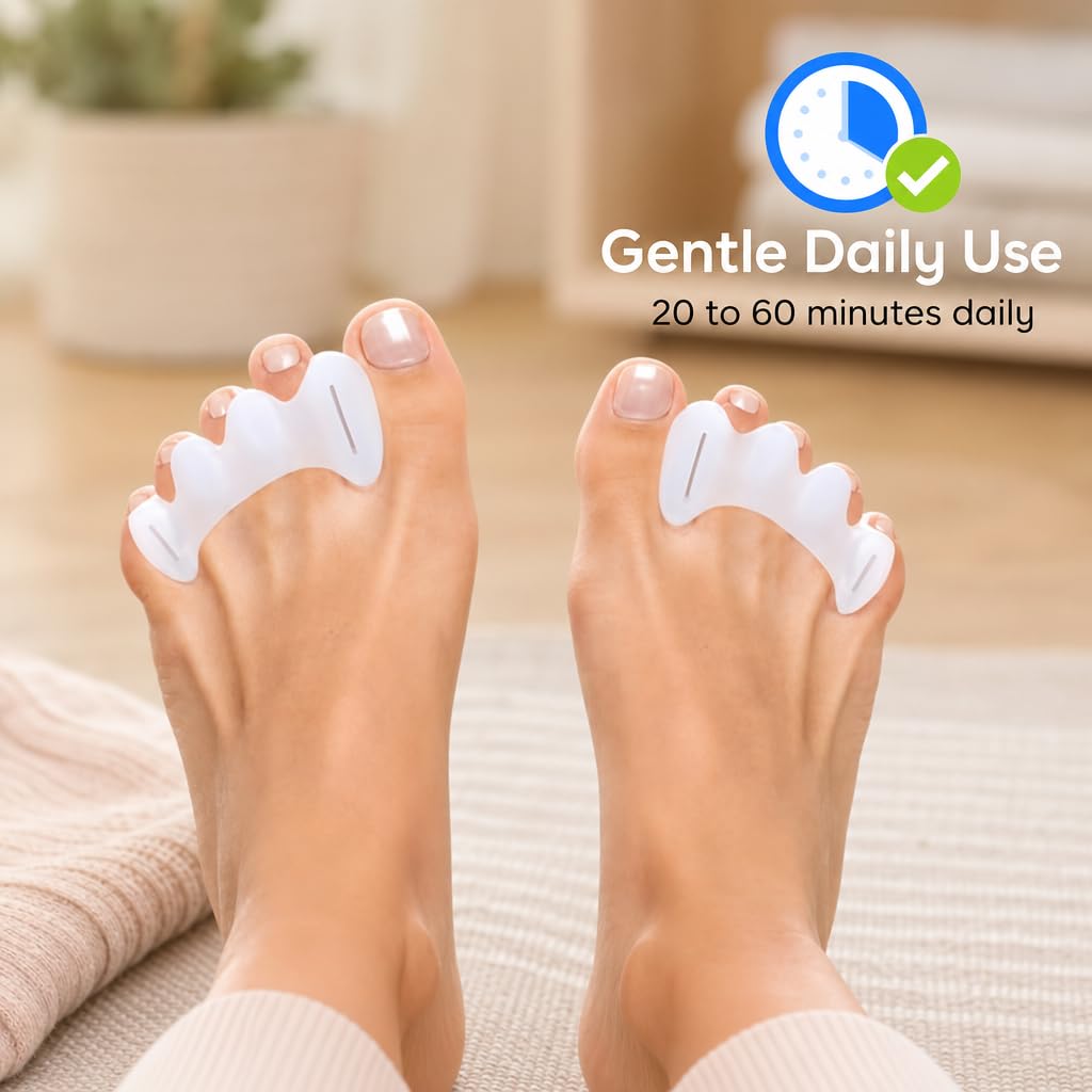 Zehenspreizer zur Korrektur von Ballenzehen, Fußschmerzen, Plantarfasziitis, Blasen, Schwielen, Linderung der Füße (Größe L (Damenschuhgröße 13+ / Herrenschuhgröße 11,5+))