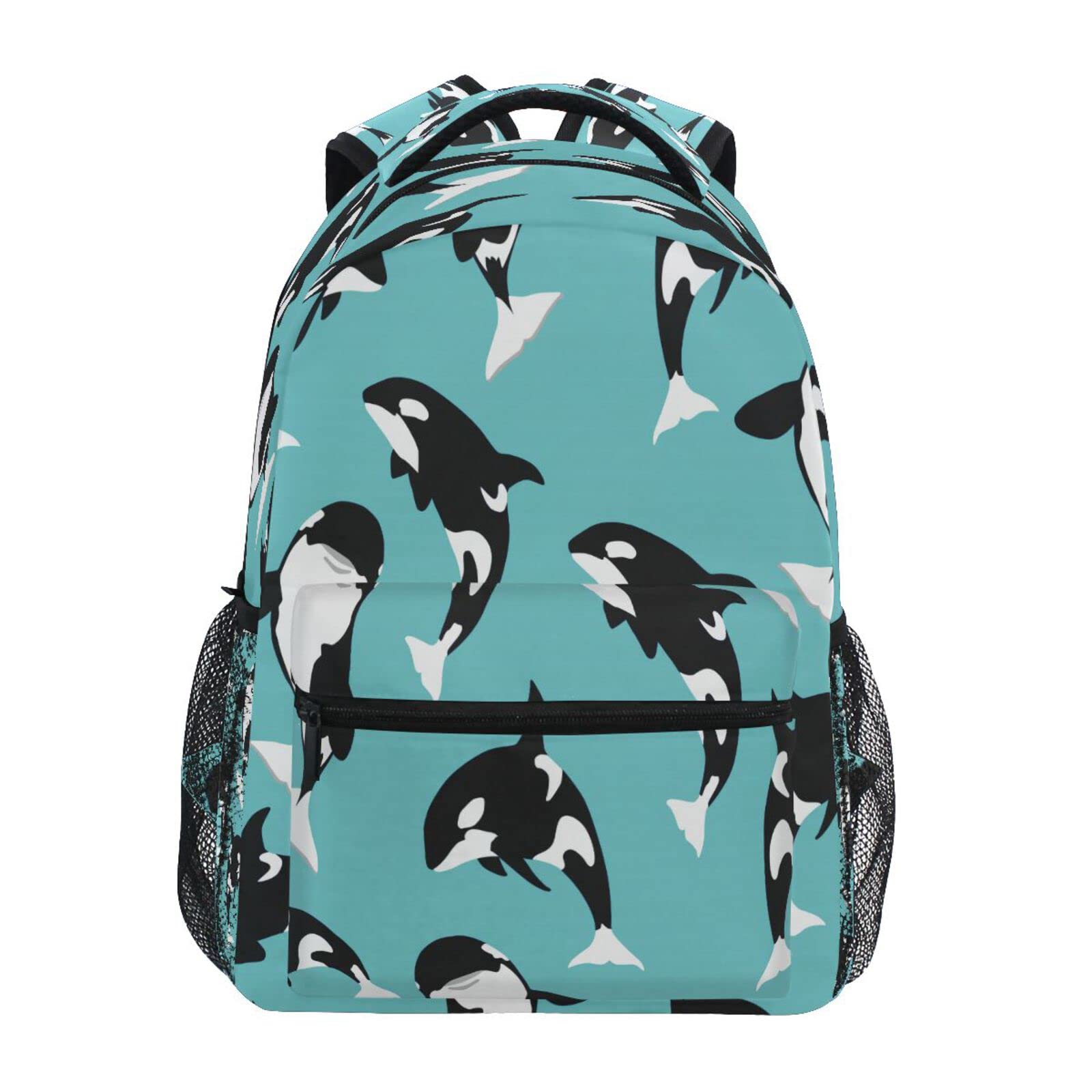 fifbird Unisex Backpack Killer Whale Animal School for Travel Bookbag for Students, Killer Whale Schoolbag Backpacks