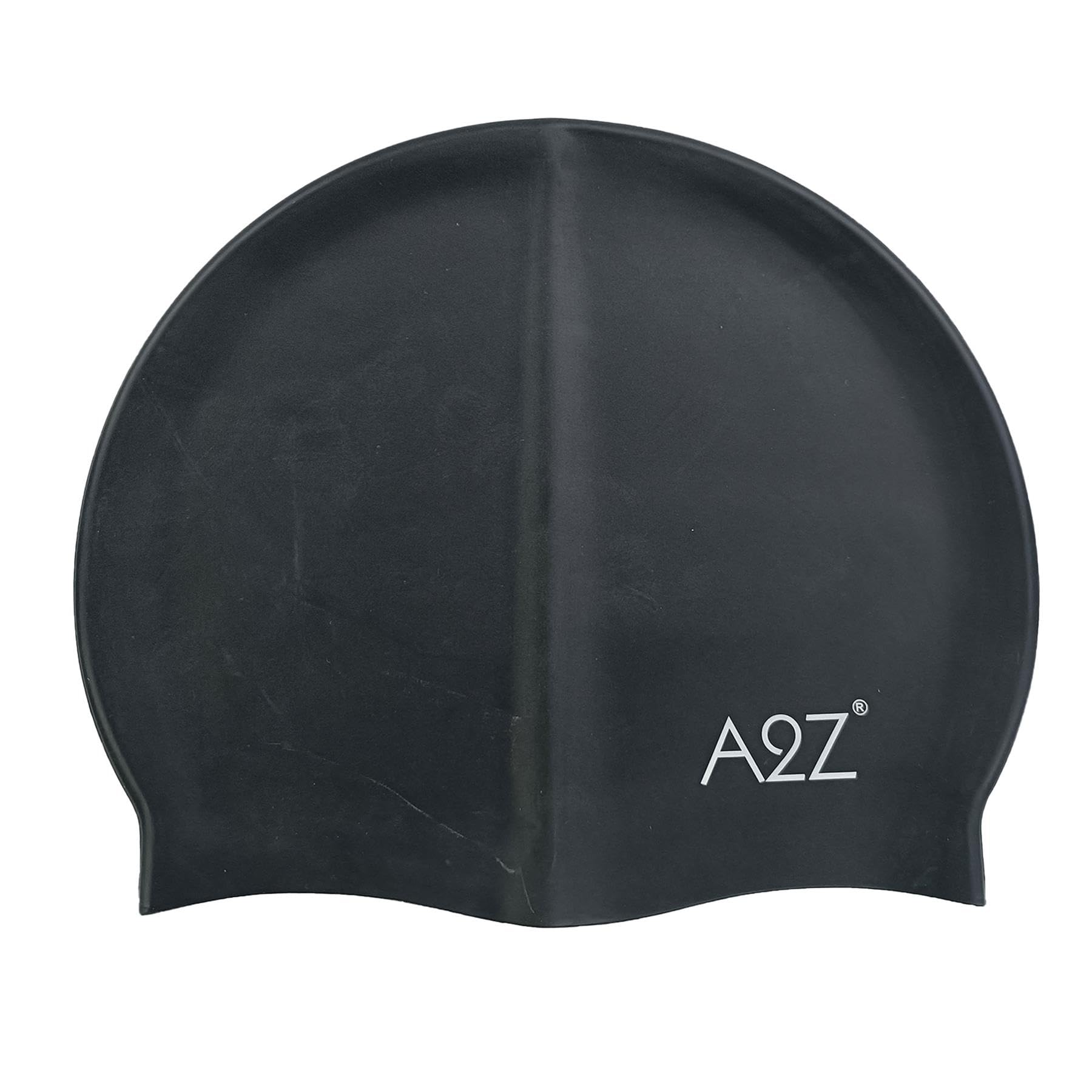 A2Z 4 Kids Girls Boys Silicone Swimming Cap Soft Stretch Fit - Swimming Cap Black