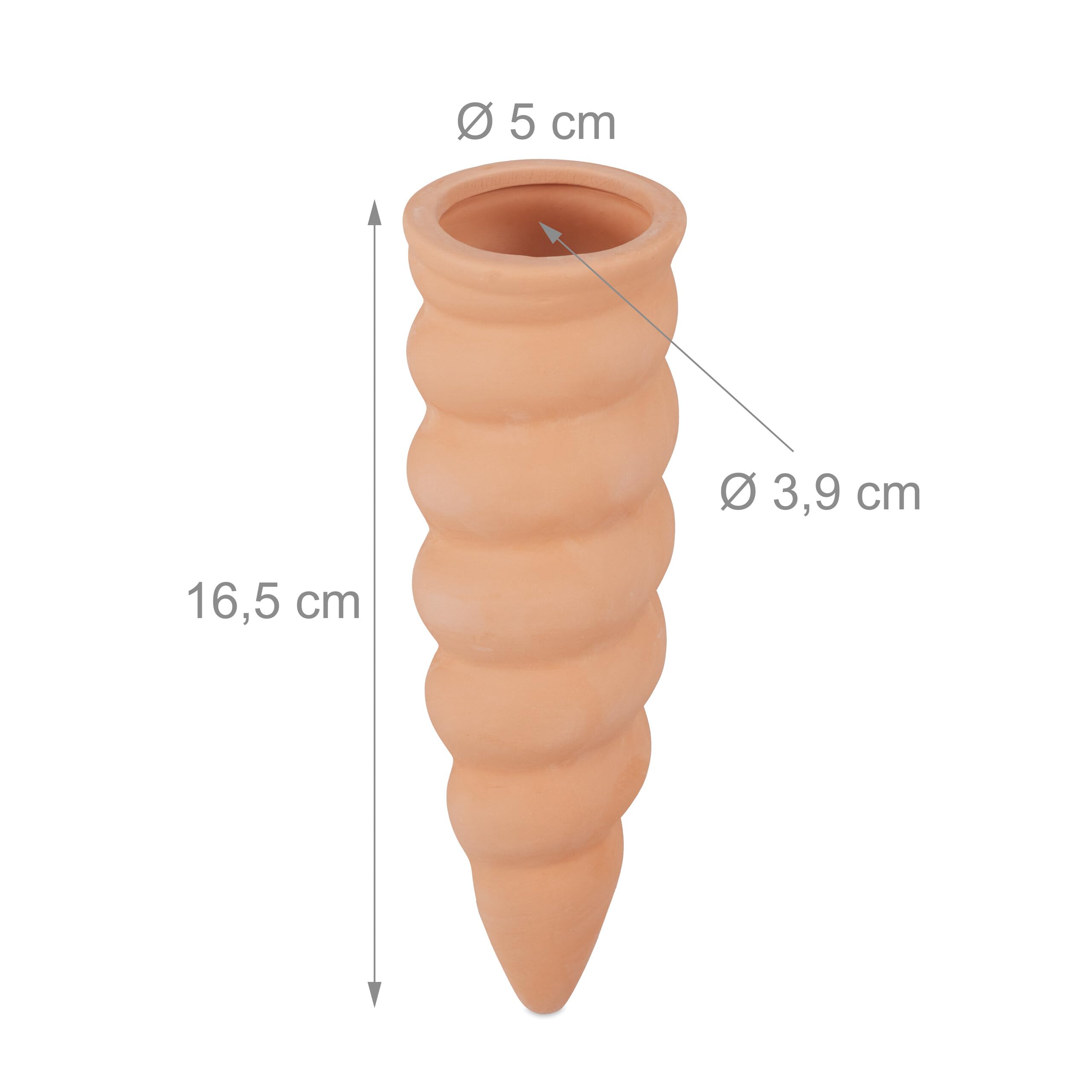 Relaxdays Arrosage en Terre Cuite, Lot de 8, Bouteilles Pet 1,5 l, intérieur (Chambre) et extérieur (Balcon), Marron
