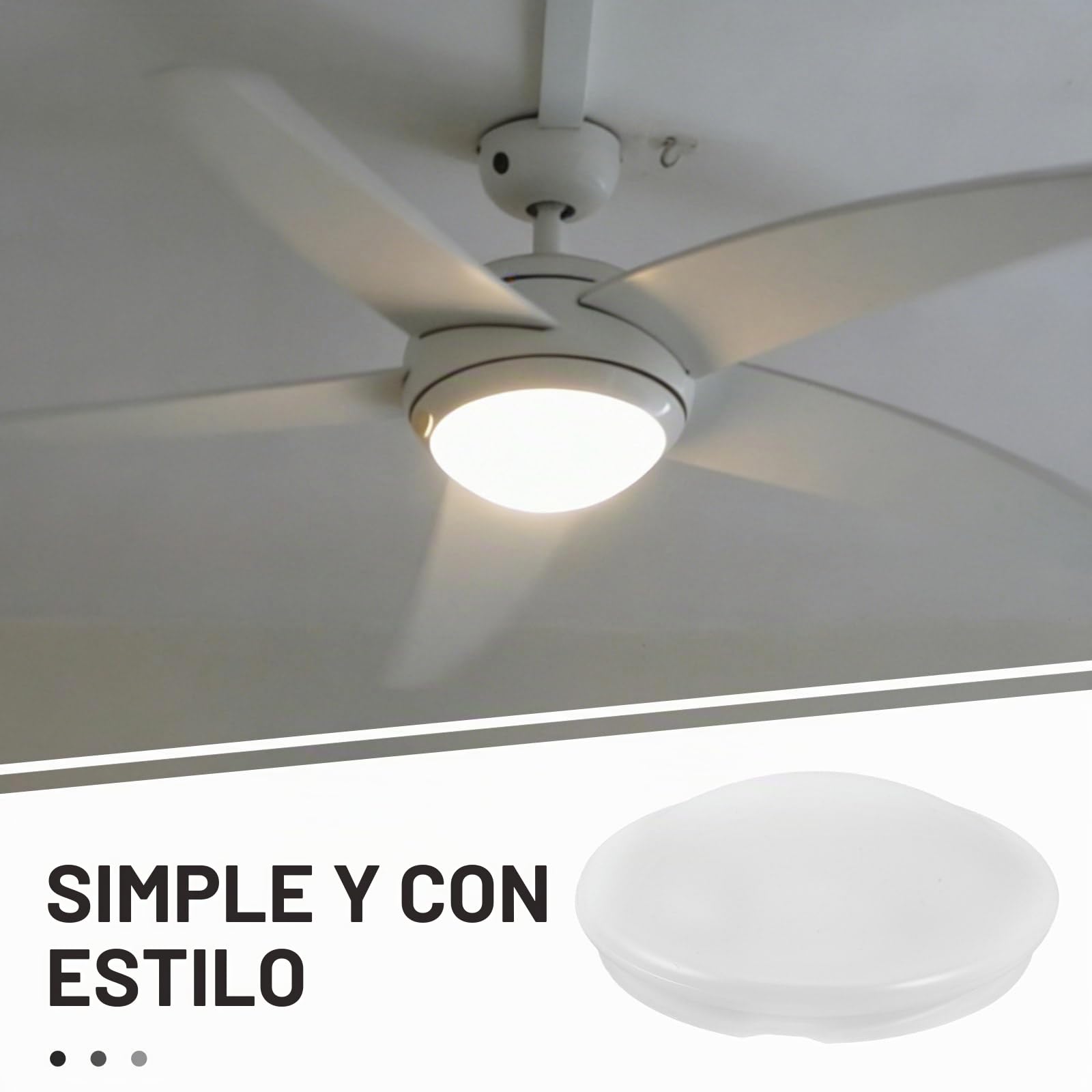 Toyvian Cubierta de Luz para Ventilador de Techo de Acrílico Borde Alto de 1.5 CM y Diámetro de 19 CM, Pantalla de Lámpara Esmerilada, Fácil Montaje para Oficina y Sala