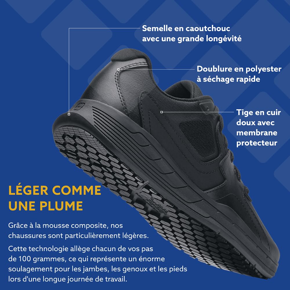 Shoes for Crews Baskets de Travail antidérapantes Unisexes – Confortables, Cuir Souple, Protection Contre Les éclaboussures, OB E SRC, idéales pour Cuisine, Bistro, Services de sécurité – Condor II