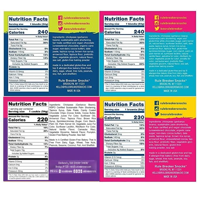 Rule Breaker Vegan & Gluten Free Cookies | Variety Pack Brownie 4 Flavor | Plant-Based, Dairy, Nut, Soy, Allergen Free, Kosher | Soft-Baked School Snacks Cookies for Kids & Adults (Pack of 4) image 5